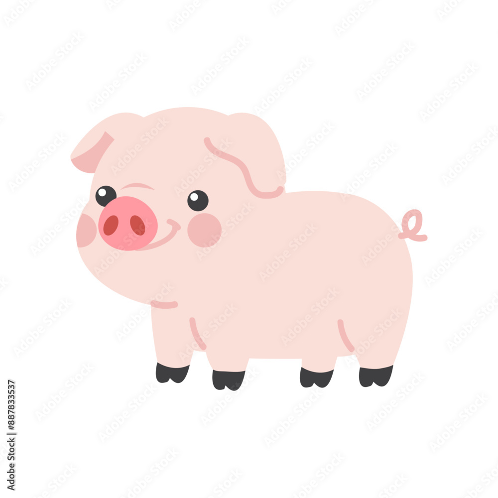 Cute cartoon pig Character animal Cute cartoon pig Character animal