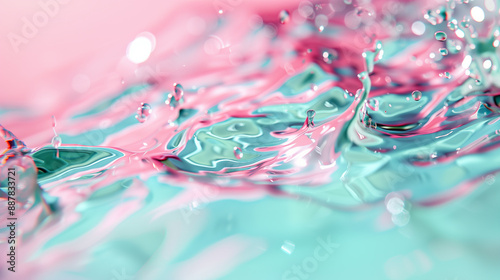 Pink and Turquoise Abstract 3D Wallpaper