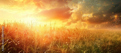 Maize plants swaying in a m...