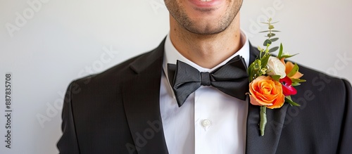 Elegantly dressed groom wit...