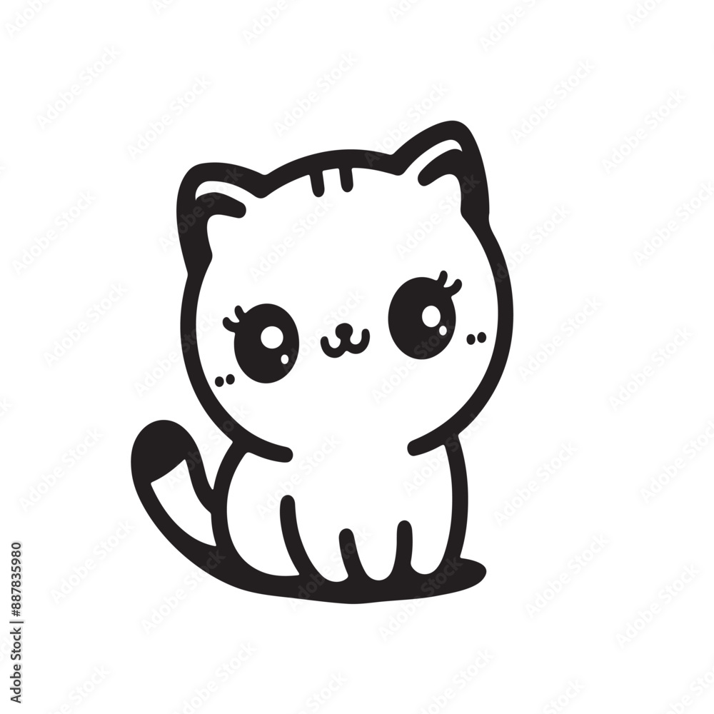 vector illustration of cat on white background vector illustration of cat on white background
