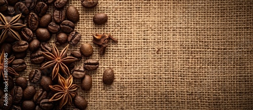 Roasted coffee beans and st...