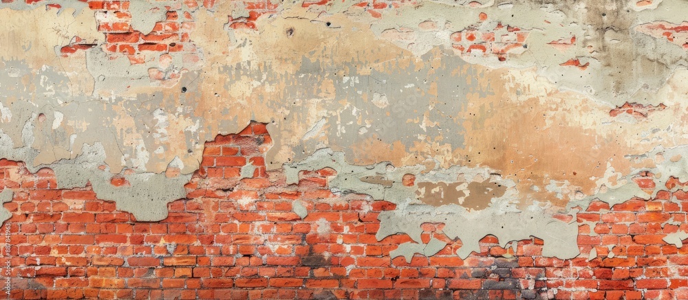 Obraz premium Background of an aged red brick wall providing textures with copy space image