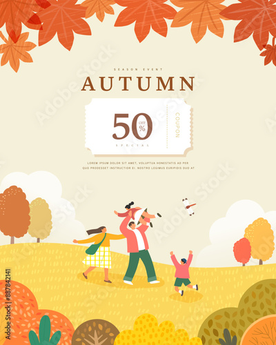 autumn sentimental frame illustration. Web-Banner
