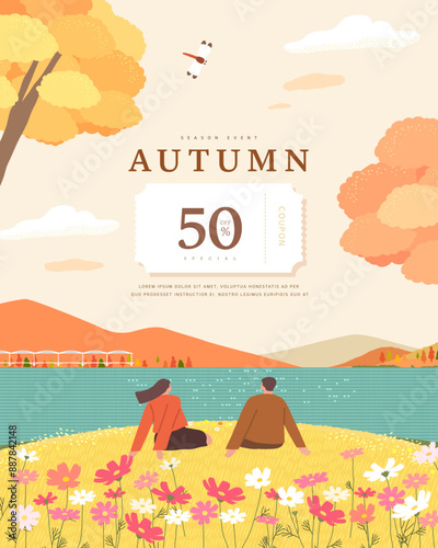 autumn sentimental frame illustration. Web-Banner

