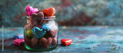 Glass jar filled with heart...