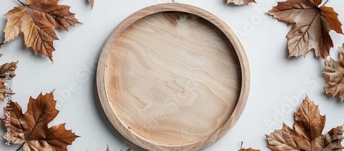 Circular wooden frame with ...