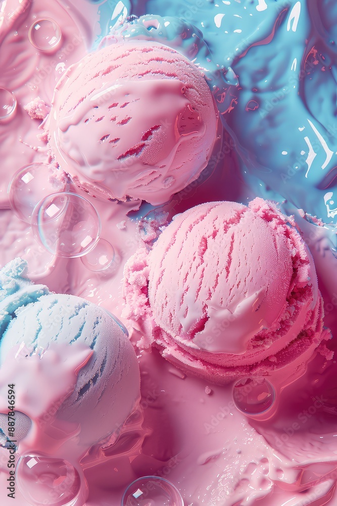 Ice cream close-up with fruit flavor. Selective focus. Ice cream close-up with fruit flavor. Selective focus.