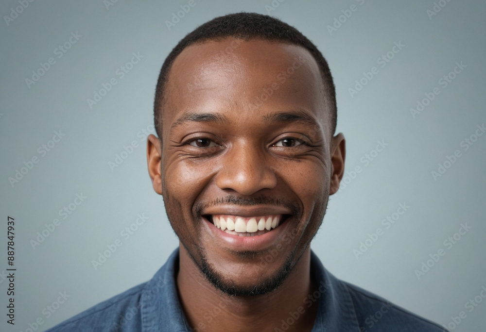 Portrait view of a regular happy smiling South Africa man, ultra realistic, candid, social media, avatar image, plain solid background Portrait view of a regular happy smiling South Africa man, ultra realistic, candid, social media, avatar image, plain solid background