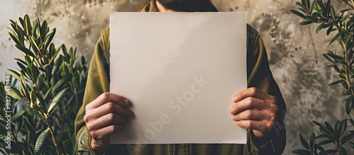 Top view of a man holding a...