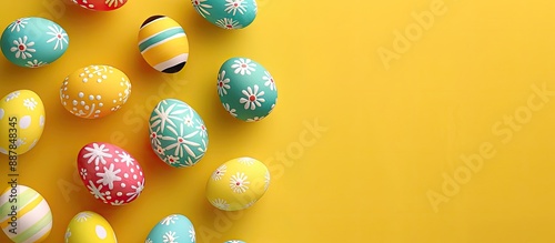 Colorful Easter eggs arrang...
