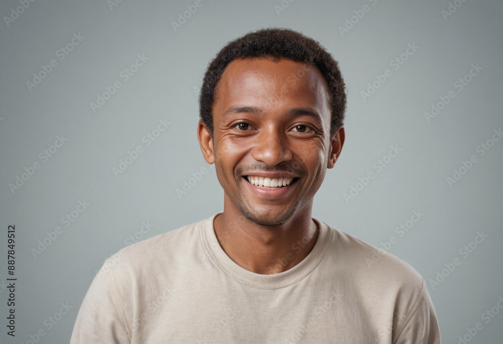 Portrait view of a regular happy smiling Madagascar man, ultra realistic, candid, social media, avatar image, plain solid background Portrait view of a regular happy smiling Madagascar man, ultra realistic, candid, social media, avatar image, plain solid background
