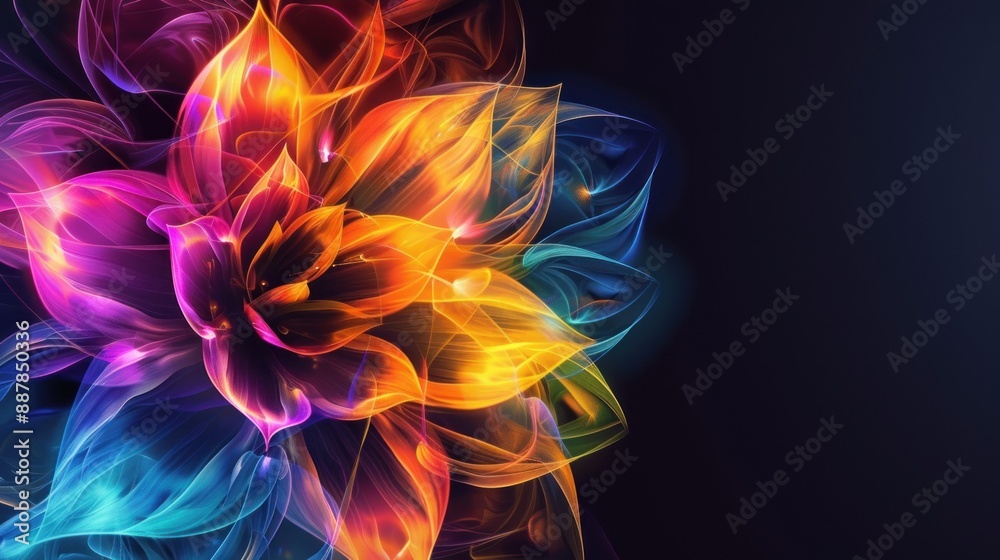 Abstract Flower with Vibrant Hues