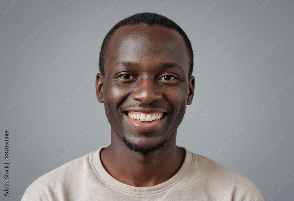 Portrait view of a regular happy smiling Senegal man, ultra realistic, candid, social media, avatar image, plain solid background Portrait view of a regular happy smiling Senegal man, ultra realistic, candid, social media, avatar image, plain solid background