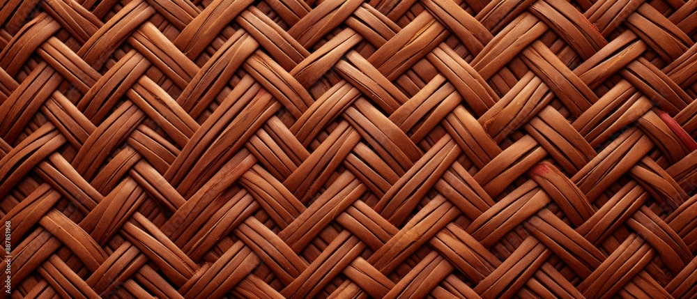 Wicker Material Structure Background - Generative AI