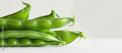 Snap peas arranged in a sta...