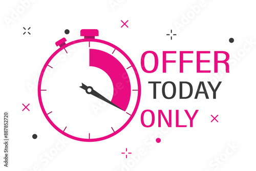 Today only business speach bubble with a watch