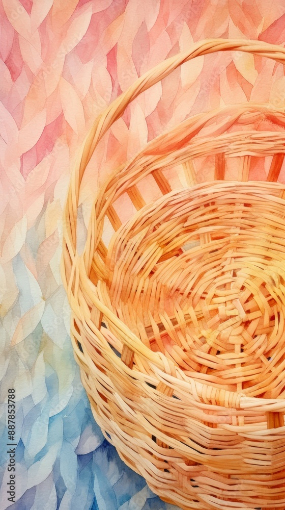 Wicker Material Structure Background - Generative AI Wicker Material Structure Background - Generative AI