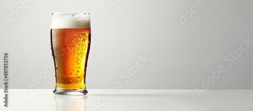 A glass of beer resting on ...