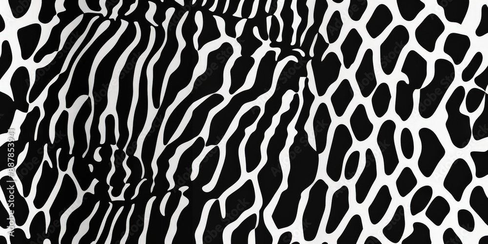 Abstract Black and White Animal Print