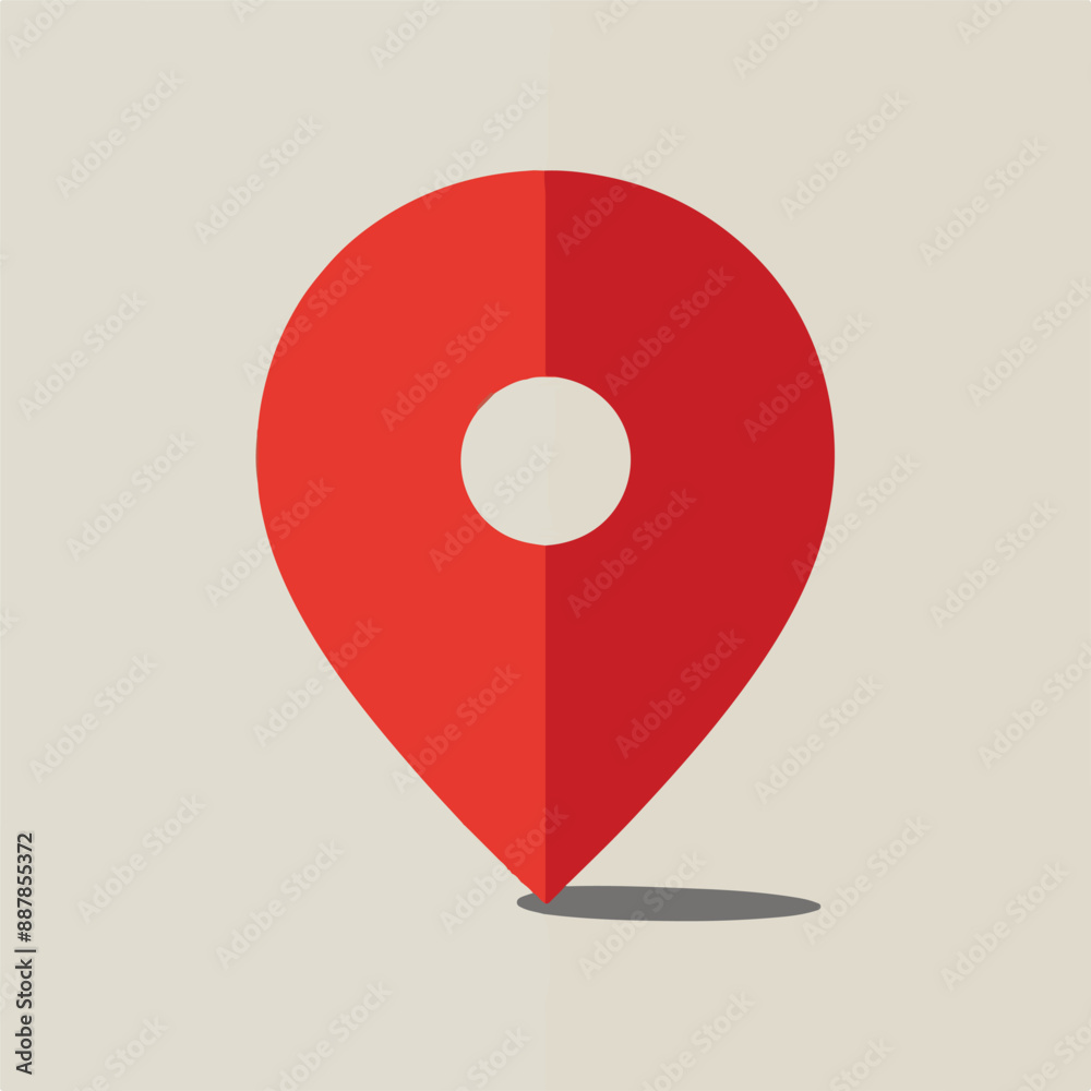 minimal red pin icon on white background minimal red pin icon on white background