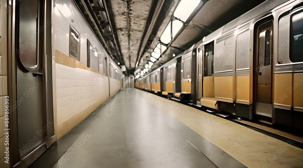 A bustling subway station at rush hour A bustling subway station at rush hour