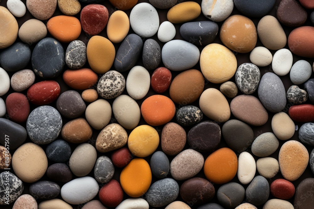 Pebble Mosaic Material Structure Background - Generative AI Pebble Mosaic Material Structure Background - Generative AI