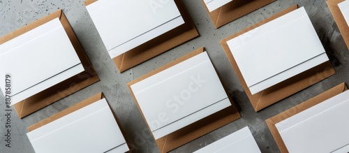 Business cards in brown and...