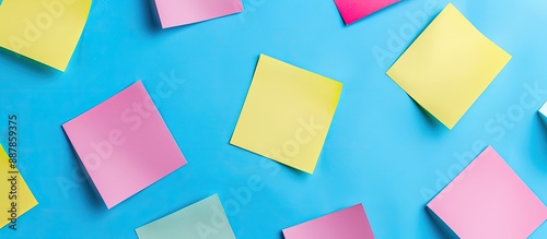 Blue background with yellow...