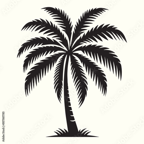 Editable Coconut Tree Silhouette Vector Illustration Design