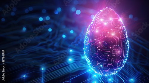 Digital Easter Egg on a Circuit Board