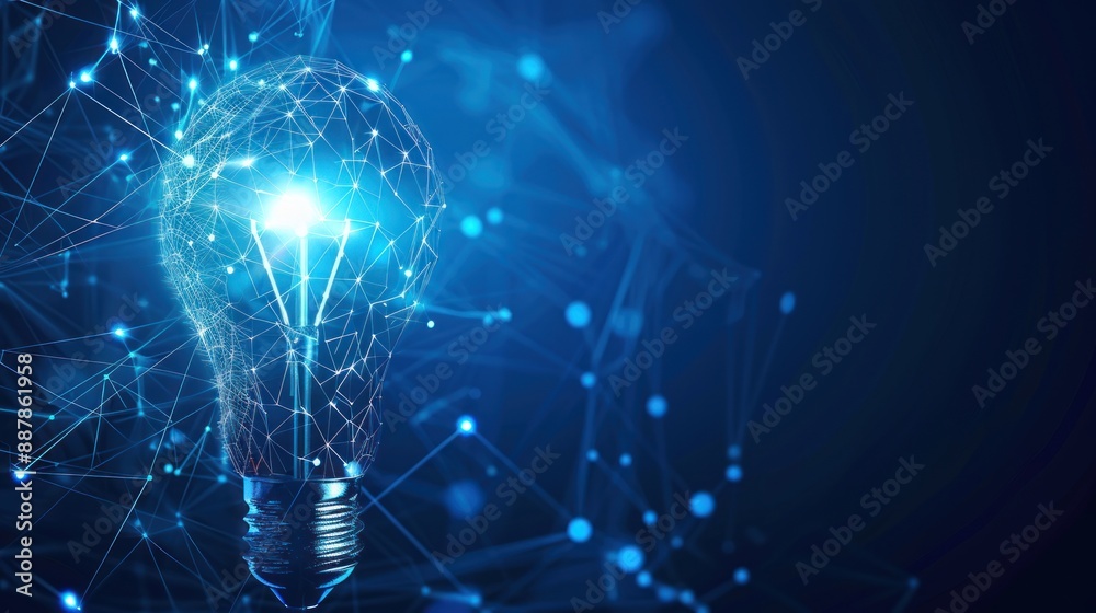 © jongaNU - Glowing Lightbulb with Digital Network © jongaNU - Glowing Lightbulb with Digital Network