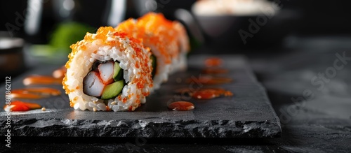 A delicious sushi roll feat...