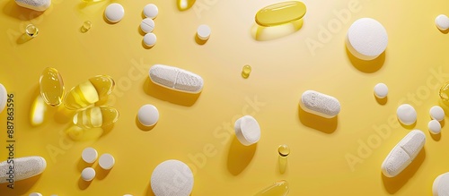 Assorted pills in different...