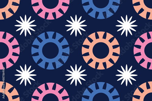 Cogs seamless pattern, technical background, vector illustration Design for Decor, Wallpapers, Wrapping, Clothing, Website