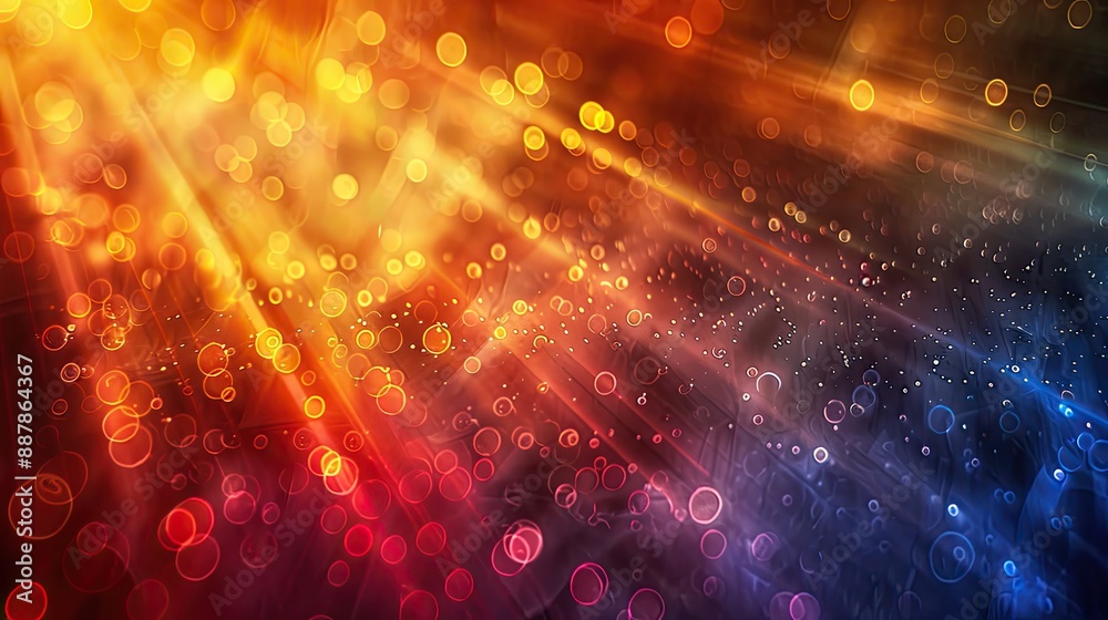 Fototapeta premium Abstract glowing lights in blue and orange.