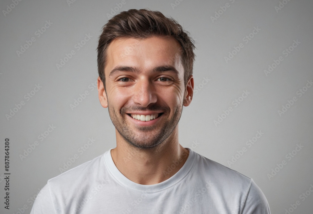 Portrait view of a regular happy smiling Croatia man, ultra realistic, candid, social media, avatar image, plain solid background Portrait view of a regular happy smiling Croatia man, ultra realistic, candid, social media, avatar image, plain solid background