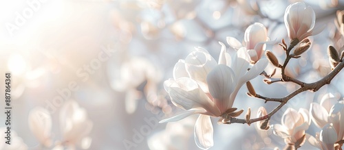 White spring background fea...