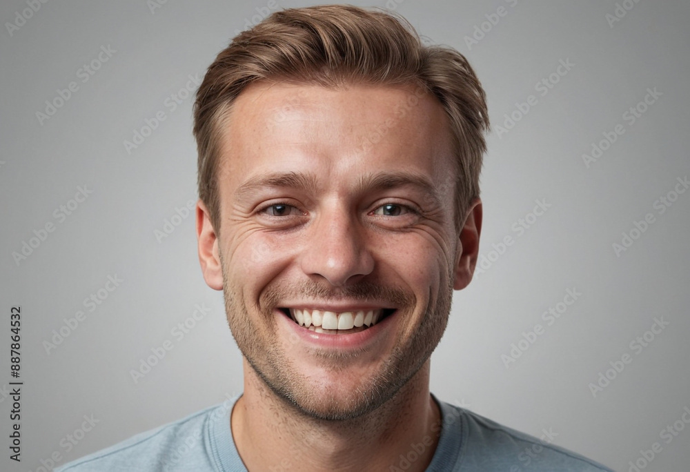 Portrait view of a regular happy smiling Denmark man, ultra realistic, candid, social media, avatar image, plain solid background Portrait view of a regular happy smiling Denmark man, ultra realistic, candid, social media, avatar image, plain solid background