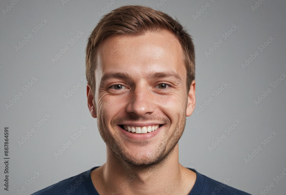 Portrait view of a regular happy smiling Estonia man, ultra realistic, candid, social media, avatar image, plain solid background Portrait view of a regular happy smiling Estonia man, ultra realistic, candid, social media, avatar image, plain solid background
