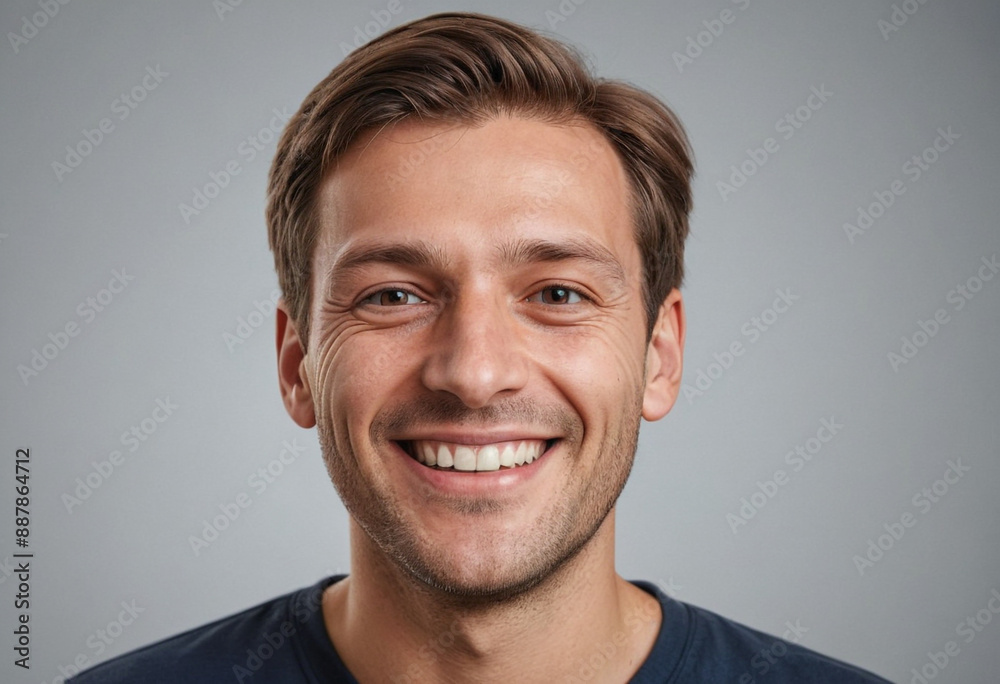 Portrait view of a regular happy smiling Germany man, ultra realistic, candid, social media, avatar image, plain solid background Portrait view of a regular happy smiling Germany man, ultra realistic, candid, social media, avatar image, plain solid background