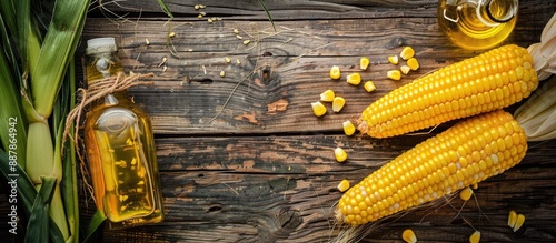 Bottle of corn oil with cor...