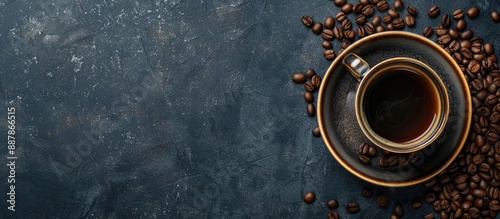 Dark background with a coff...