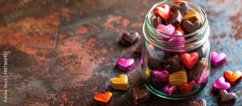 Glass jar filled with heart...