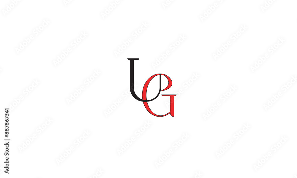 UG, GU , U , G , Abstract Letters Logo Monogram