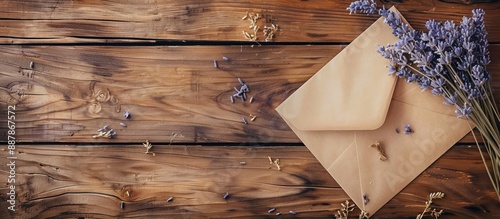 Top view of a greeting card...