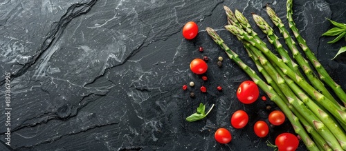 Top view of asparagus on a ...