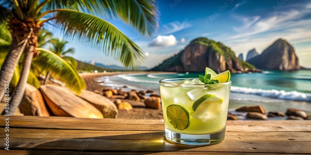 Obraz premium A refreshing caipirinha in a rocks glass.