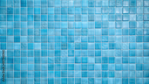 Blue tile wall background bathroom floor