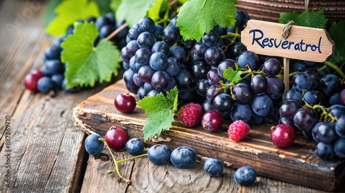 Resveratrol capsules on the table. Selective focus. photo